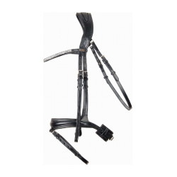 Anatomisches Kopfstück Hopper T de T Strass-Zaum Schwarz / Silber Anatomisches Kopfstück Hopper T de T Strass-Zaum Schwarz / Silber