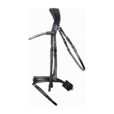 Anatomisches Kopfstück Hopper T de T Strass-Zaum Schwarz / Silber Anatomisches Kopfstück Hopper T de T Strass-Zaum Schwarz / Silber