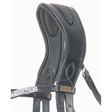 Anatomisches Kopfstück Hopper T de T Strass-Zaum Schwarz / Silber Anatomisches Kopfstück Hopper T de T Strass-Zaum Schwarz / Silber