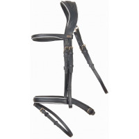 Trensenzaum anatomisches Kopfstück Velazquez T de T Schwarz / Weiß