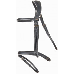 Trensenzaum anatomisches Kopfstück Velazquez T de T Schwarz / Weiß