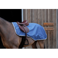 Abschwitzdecke Equithème Tyrex 600D recycelt mit Fleece-Futter Marineblau