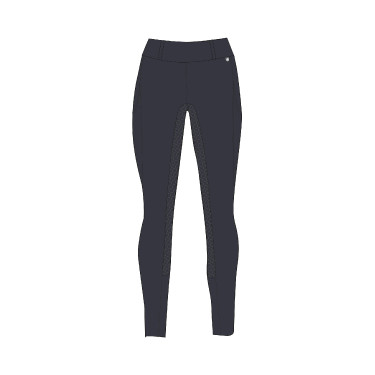 Winterreitleggings Damen Vollbesatz Horze Dea Dunkelmarine Blau