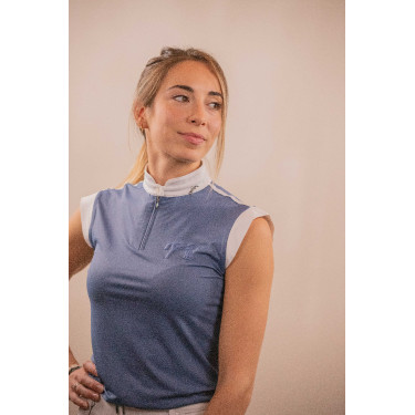 Turnier-Poloshirt Pénélope Séville Mesh ärmellos Blaugrau Turnier-Poloshirt Pénélope Séville Mesh ärmellos Blaugrau