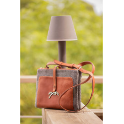 Pénélope Pablito Tasche großes Modell Zickzackmuster / Cognac Braun