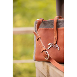 Pénélope Pablito Tasche großes Modell Zickzackmuster / Cognac Braun