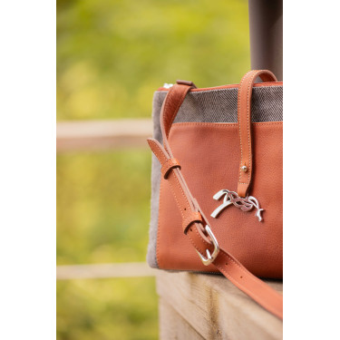 Pénélope Pablito Tasche großes Modell Zickzackmuster / Cognac Braun