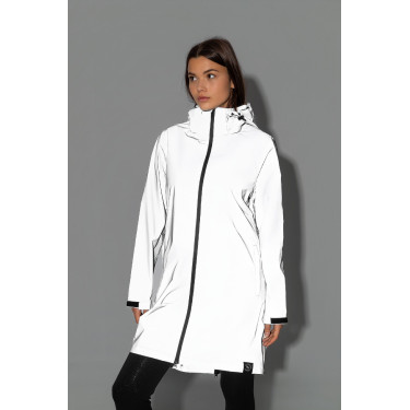 Damen-Regenjacke Horze, reflektierend Reflektierender Aufdruck Grau
