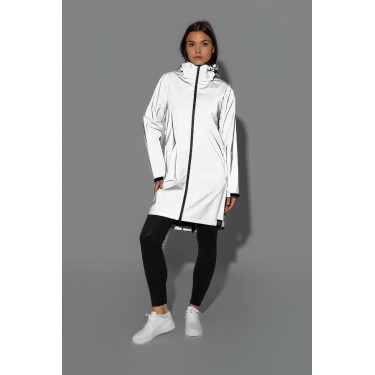 Damen-Regenjacke Horze, reflektierend Reflektierender Aufdruck Grau