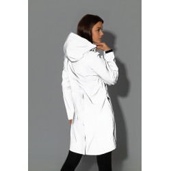 Damen-Regenjacke Horze, reflektierend Reflektierender Aufdruck Grau