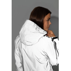 Damen-Regenjacke Horze, reflektierend Reflektierender Aufdruck Grau
