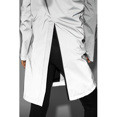 Damen-Regenjacke Horze, reflektierend Reflektierender Aufdruck Grau