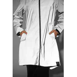 Damen-Regenjacke Horze, reflektierend Reflektierender Aufdruck Grau