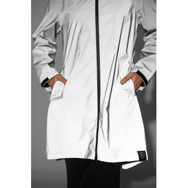 Damen-Regenjacke Horze, reflektierend Reflektierender Aufdruck Grau