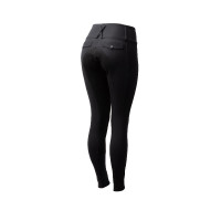 Reithose Horze Leonie mit Vollbesatz für Damen aus veganem Wildleder Schwarz