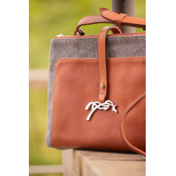 Pénélope Pablito Tasche großes Modell Zickzackmuster / Cognac Braun