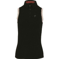 Polo piqué Equi-Theme femme sans manches Noir