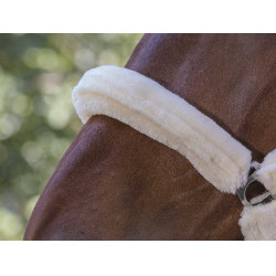 Norton Halfter Full synthetisches Lammfell Schwarz / Ecru