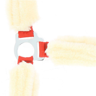 Norton Halfter Full synthetisches Lammfell Rot / Naturweiß