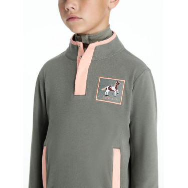 Mini LeMieux Mae Fleece mit Druckknöpfen Rosmarin Gr&uuml;n