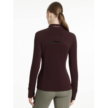 Damen-Fleece mit Reißverschlusskragen LeMieux Frances Pflaume Lila