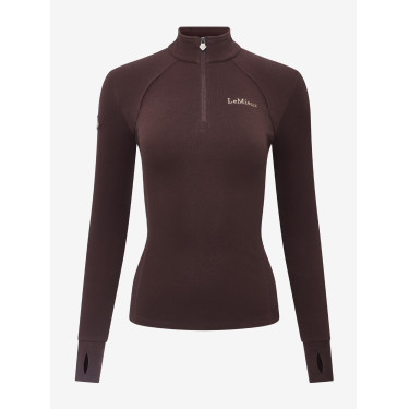 Damen-Fleece mit Reißverschlusskragen LeMieux Frances Pflaume Lila