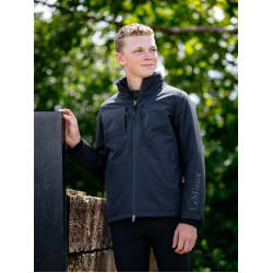 Schwarze wasserdichte Reitjacke Team Young Rider für Jungen Schwarz Schwarze wasserdichte Reitjacke Team Young Rider für Jungen Schwarz