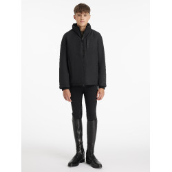Schwarze wasserdichte Reitjacke Team Young Rider für Jungen Schwarz Schwarze wasserdichte Reitjacke Team Young Rider für Jungen Schwarz