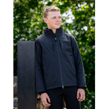 Schwarze wasserdichte Reitjacke Team Young Rider für Jungen Schwarze wasserdichte Reitjacke Team Young Rider für Jungen