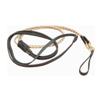 Deutsche gemischte Zügel Biotack® und Seil T de T Schwarz / Beige