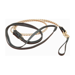 Deutsche gemischte Zügel Biotack® und Seil T de T Schwarz / Beige