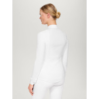 Damen-Langarm-Turnierpolo Tommy Hilfiger Equestrian New Jersey Optik-Weiß