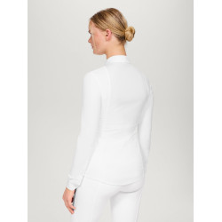 Damen-Langarm-Turnierpolo Tommy Hilfiger Equestrian New Jersey Optik-Weiß