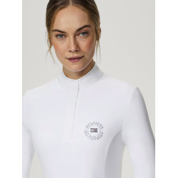 Langarm-Turnierpolo Tommy Hilfiger Equestrian Taylor Strass Optisches Weiß Weiß