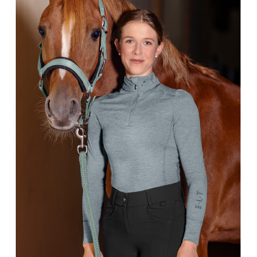 Funktionsshirt mit Reißverschluss ELT Milano Silberblau