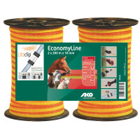 Kit aus zwei EconomyLine-Zaunbändern von AKO Gelb / Orange