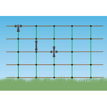 Litzclip®-Verbindung mit vertikalen Verstärkungen für Kerbl Hobbyfarming Weidenetze Litzclip®-Verbindung mit vertikalen Verstärkungen für Kerbl Hobbyfarming Weidenetze