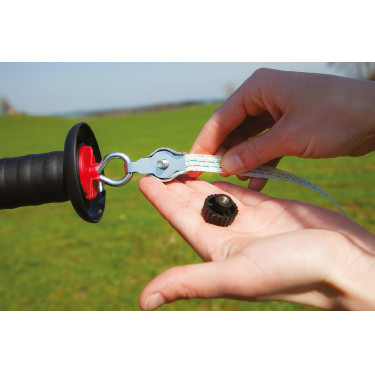 Türgriff mit Anschluss für Kordel und AKO-Draht Schwarz Türgriff mit Anschluss für Kordel und AKO-Draht Schwarz