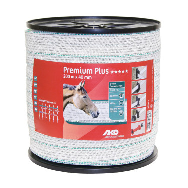 Premium-Plus-Zaunband AKO Weiß / Grün Weiß Premium-Plus-Zaunband AKO Weiß / Grün Weiß
