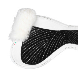 Formgedächtnis-Sattelkissen vorne und hinten erhöht Acavallo Weiß / weiß Weiß