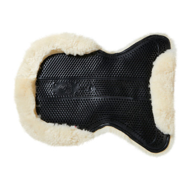 Mischsattelpad Close Contact Acavallo Classic mit vollständig integriertem Lammfell Schwarz / Natur