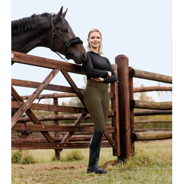 Thermo-Reitleggings ELT Rena Damen Braungrün