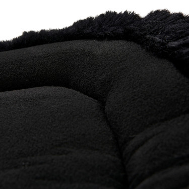 Hintere Schabracke aus Schaffell und vordere Gel-Schabracke Acavallo Schwarz / schwarz