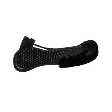 Hintere Schabracke aus Schaffell und vordere Gel-Schabracke Acavallo Schwarz / schwarz