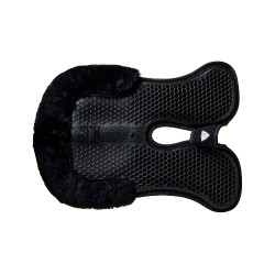 Hintere Schabracke aus Schaffell und vordere Gel-Schabracke Acavallo Schwarz / schwarz