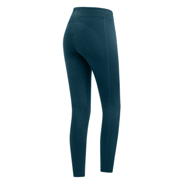 Thermische Reitleggings ELT Rica aus Fleece-Bouclé für Kinder Petrolblau