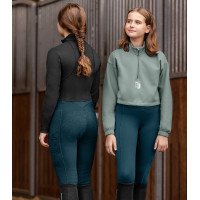 Thermische Reitleggings ELT Rica aus Fleece-Bouclé für Kinder Schwarz