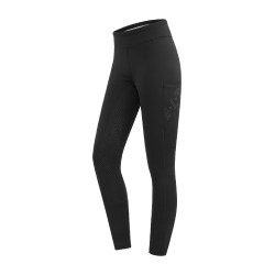 Thermo-Reitleggings ELT Rica aus Fleece-Bouclé für Damen Schwarz
