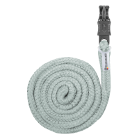 Anbinde-Longierleine Plus Waldhausen mit Panikhaken, dunkle Beschläge Silberblau