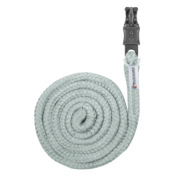 Anbinde-Longierleine Plus Waldhausen mit Panikhaken, dunkle Beschläge Silberblau